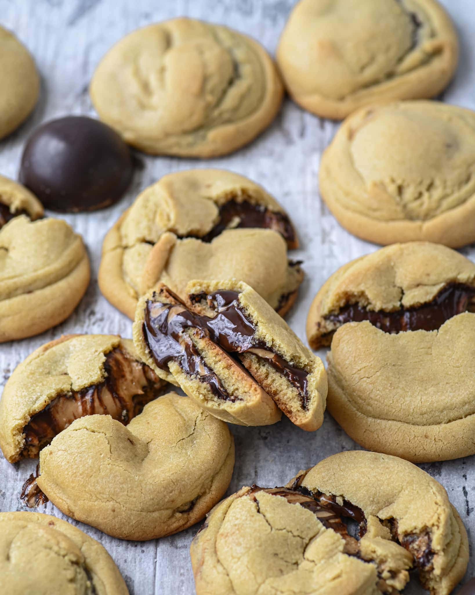 Peanut Butter Cup Stuffed Cookies